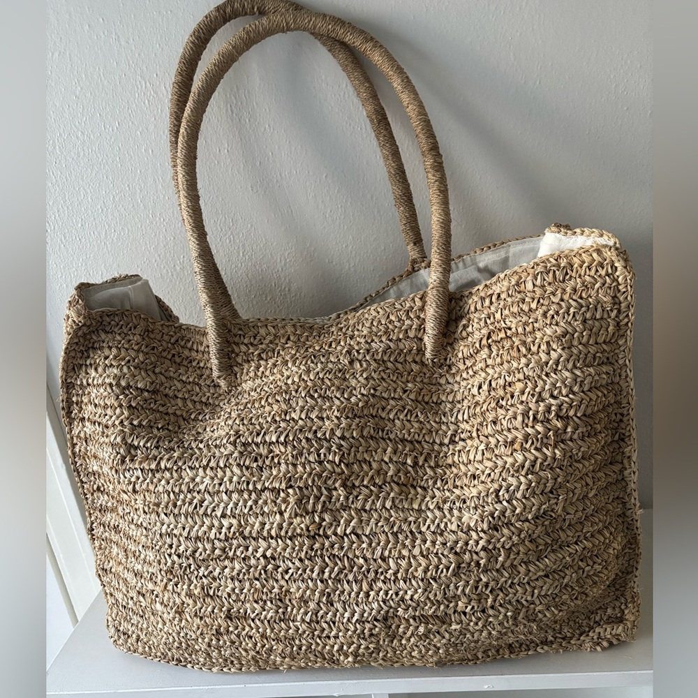 Hand Woven Raffia Beach Bag